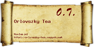 Orlovszky Tea névjegykártya